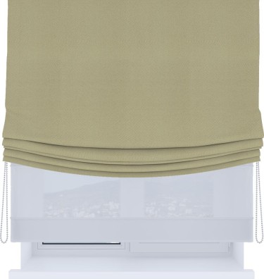Римская штора «Кортин», день-ночь с мягкими складками, блэкаут однотонный милано капучино