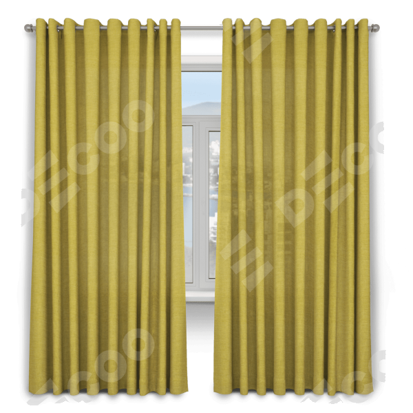 Шторы на люверсах ткань лён светло-салатовый