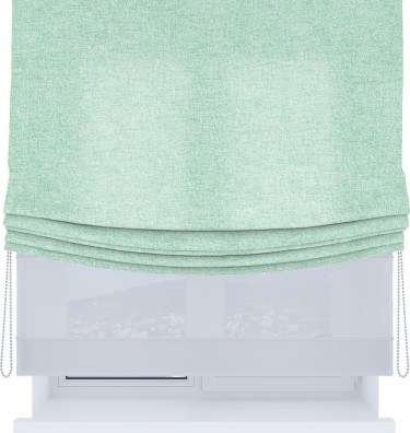 Римская штора «Кортин», день-ночь с мягкими складками, лён кашемир мятный