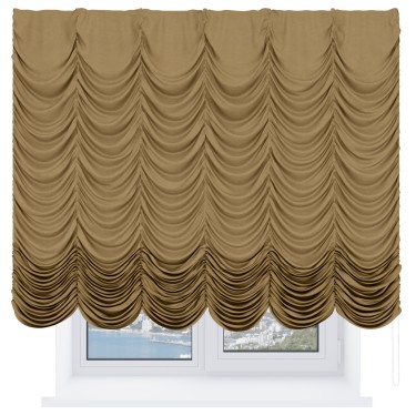 Французская штора «Кортин», вельвет горчица