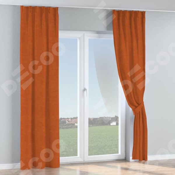 Комплект штор на тесьме «Кустик», вельвет терракотовый