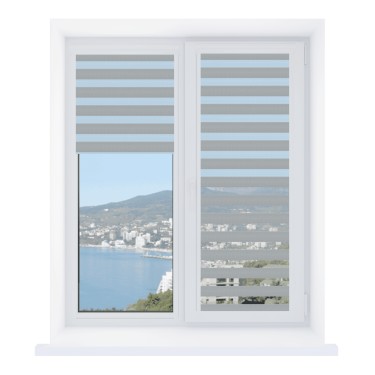 Рулонная штора День-ночь Уни 2 Metalic серебро