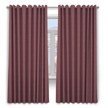 Шторы на люверсах ткань лён димаут, брусника