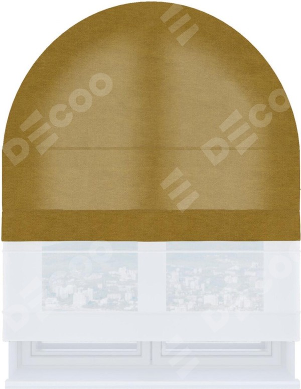 Римская штора «Кортин» день-ночь для арочного проёма, ткань вельвет светло-коричневый