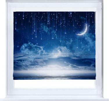 Римская штора «Кортин» кассетная «Ночное небо»