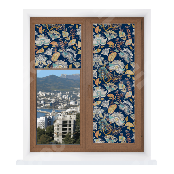 Рулонная штора Уни 2 с принтом Темный букет