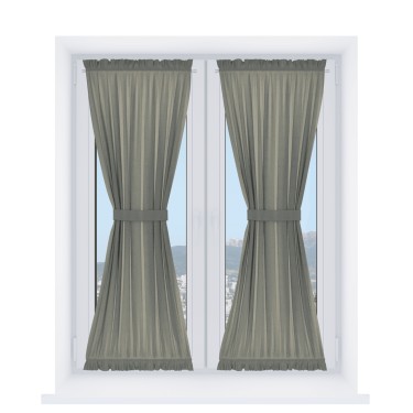 Штора песочные часы «Кортин» лён димаут стальной