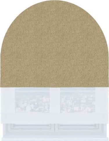 Римская штора «Кортин» день-ночь для арочного проёма, стиф димаут бежевый