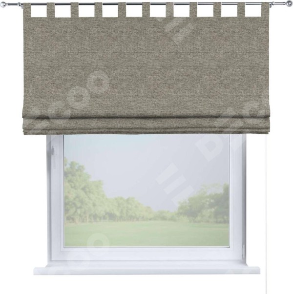 Римская штора на петлях «Кортин», стиф димаут серо-коричневый