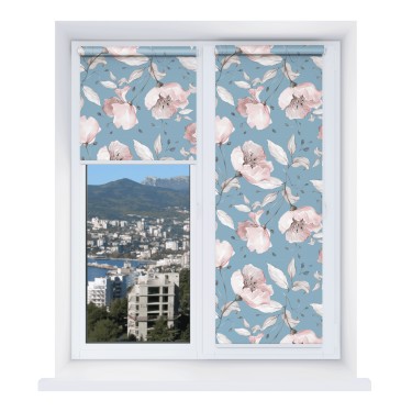 Рулонная штора Мини с принтом Розовая лагуна