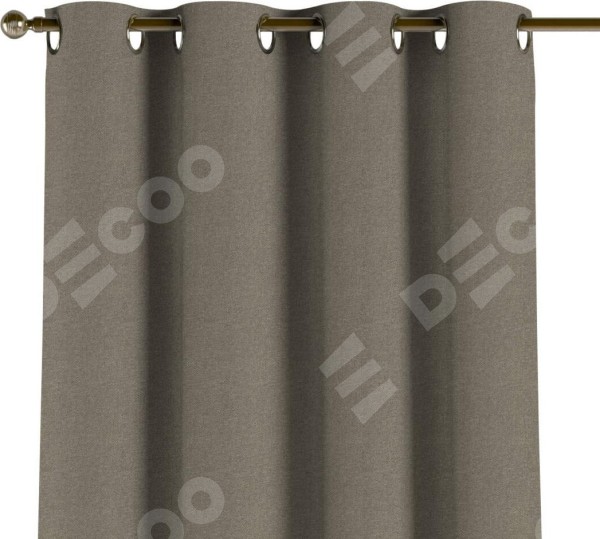 Комплект штор на люверсах лён димаут серо-зелёный