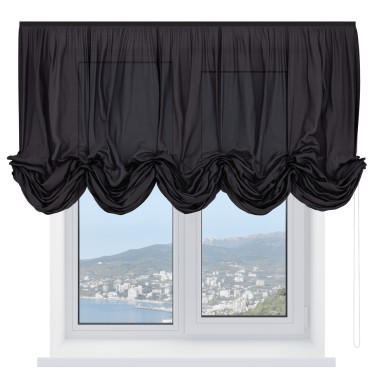 Австрийская штора «Cortin», лён тёмно-коричневый