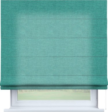 Римская штора «Кортин» для проема, ткань лён изумрудный