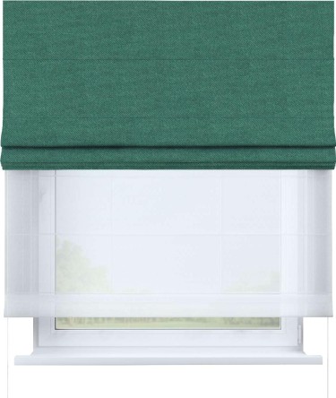 Римская штора «Кортин», лён димаут светло-бирюзовый, день-ночь