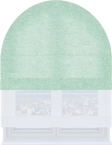 Римская штора «Кортин» день-ночь для арочного проёма, ткань лён кашемир мятный