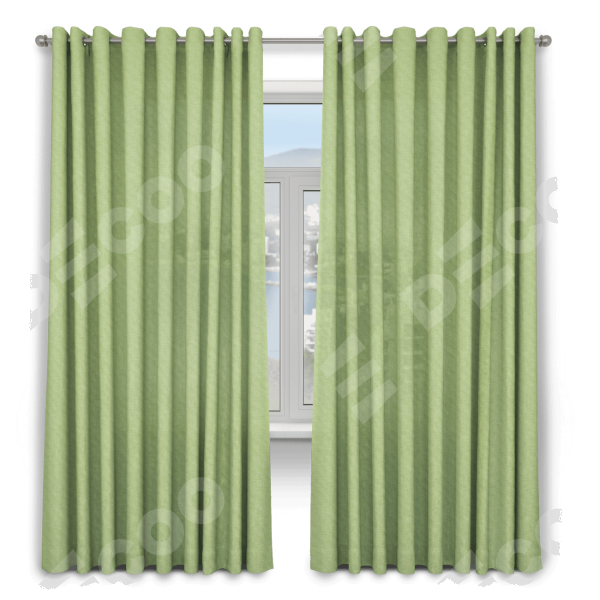 Комплект штор 2шт, лён, цвет зеленый, размер от 40 см