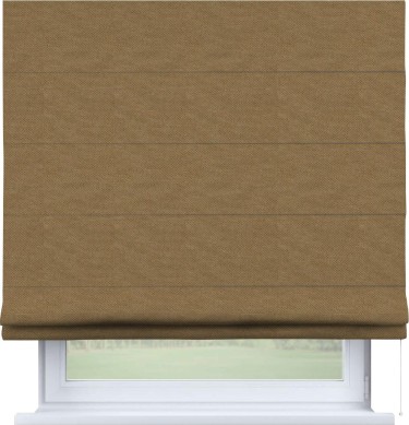 Римская штора «Кортин» для проема, ткань лён димаут, коричневый