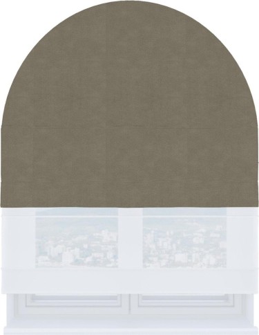 Римская штора «Кортин» день-ночь для арочного проёма, ткань бархат ария