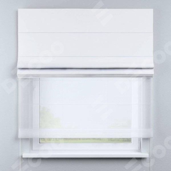 Римская штора «Кортин» день-ночь, ткань вельвет дымчато-белый