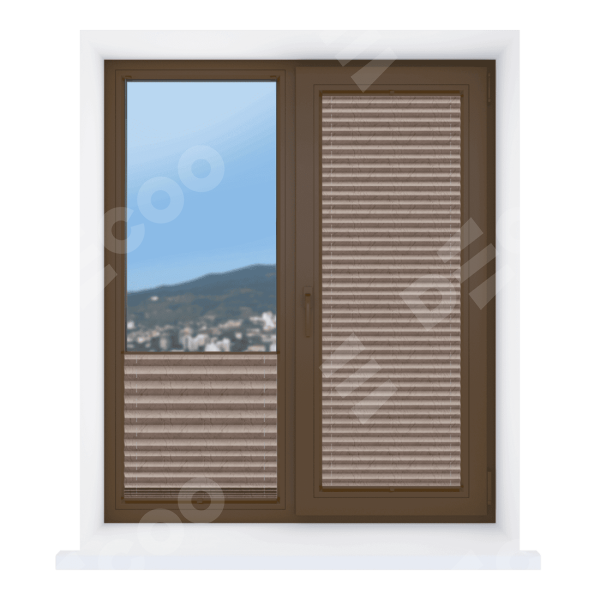 Штора плиссе ткань Краш FR коричневый