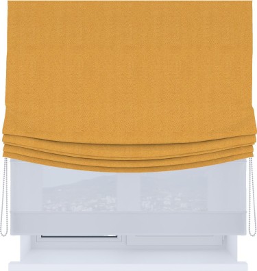 Римская штора «Кортин», день-ночь с мягкими складками, блэкаут с блеском золотой