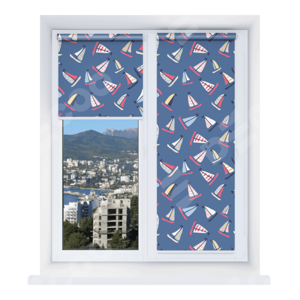 Рулонная штора Мини с принтом Морское приключение