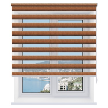 Рулонная штора День-ночь Torino коричневый