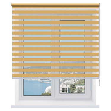 Рулонная штора День-ночь Basic карамель New