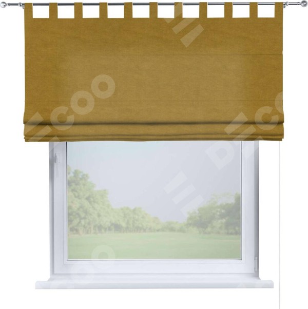 Римская штора на петлях «Кортин», ткань вельвет светло-коричневый