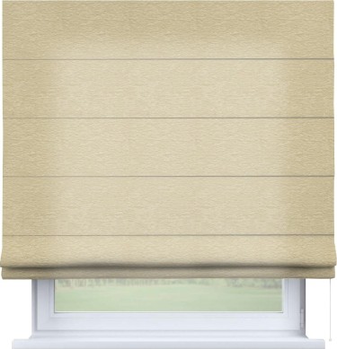 Римская штора «Кортин» для проема, ткань софт однотонный светло-бежевый