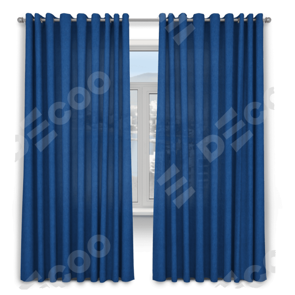 Шторы на люверсах ткань вельвет синий