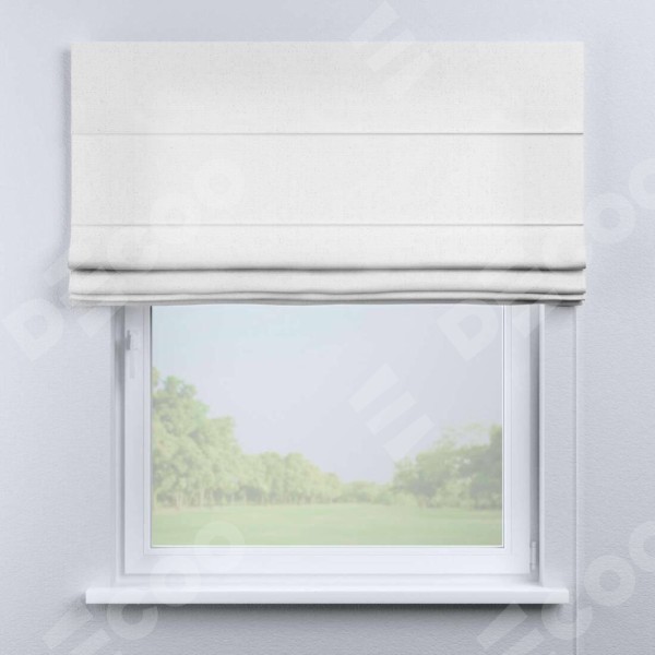 Римская штора «Кортин» для проема, ткань лён цвет белый