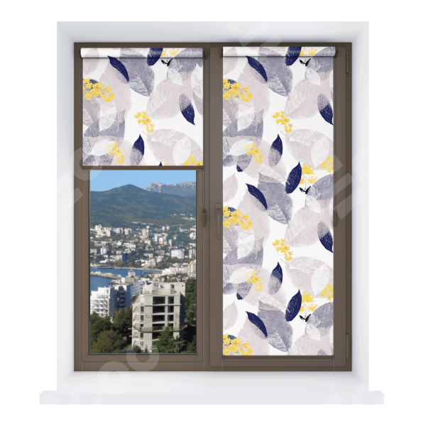 Рулонная штора Мини с принтом Листопад