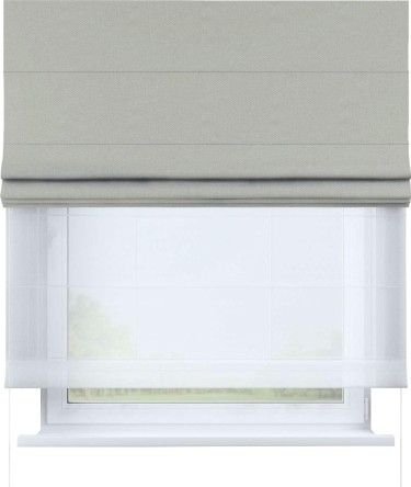 Римская штора «Кортин» день-ночь, ткань лён димаут, светло-серый