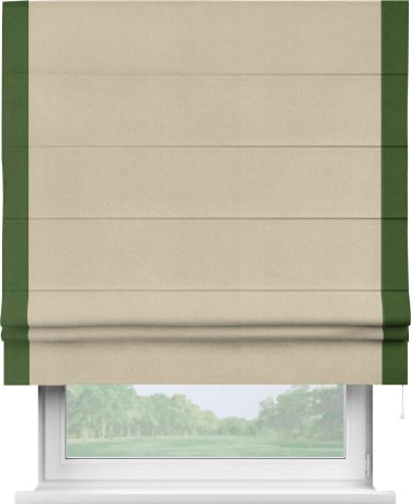 Римская штора «Кортин» с кантом Стрим Дуо, для проема, ткань блэкаут однотонный кофейно-бежевый