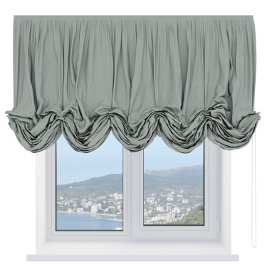Австрийская штора «Кортин», вельвет светло-серый