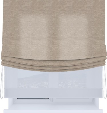 Римская штора «Кортин», день-ночь с мягкими складками, софт однотонный тёмно-бежевый