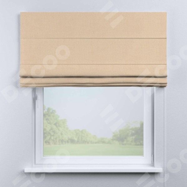 Римская штора «Кортин» для проема, ткань блэкаут с блеском бежевый