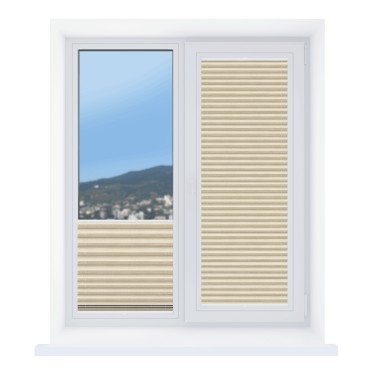 Штора плиссе ткань Сафари кремовый