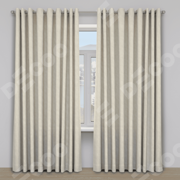 Шторы на люверсах ткань лён димаут, бежевый