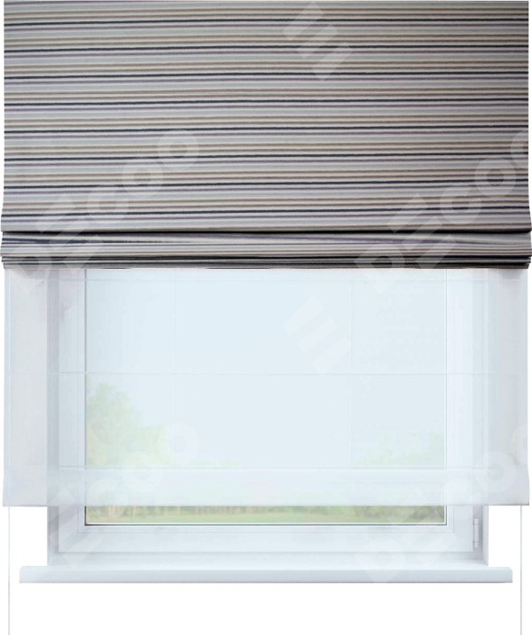 Римская штора «Кортин» день-ночь, ткань «Горизонт Вечер»