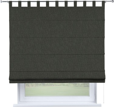 Римская штора на петлях «Кортин», ткань лён димаут, графитово-серый