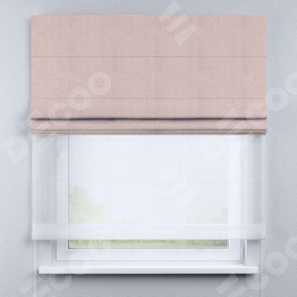 Римская штора «Кортин» день-ночь, ткань блэкаут с блеском сиреневый