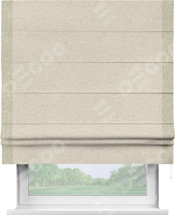 Римская штора «Кортин» с кантом Стрим Дуо, для проема, ткань стиф димаут молочный