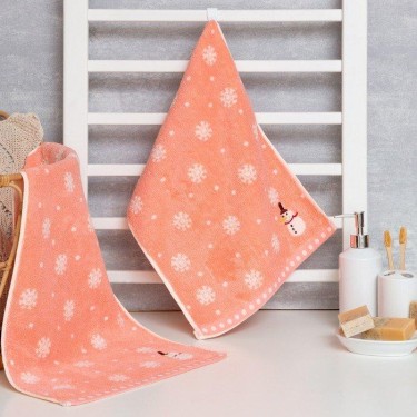 Полотенце махровое LoveLife "Снеговик" 35*75±3 см, цв.розовый, 100% хлопок, 350 г/м2