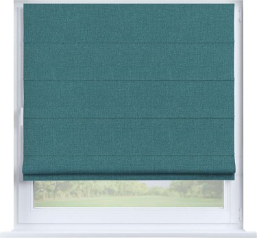 Римская штора «Кортин» на створку, ткань лён бирюзовый
