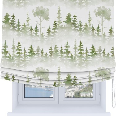Римская штора Soft с мягкими складками, «Туманный лес»