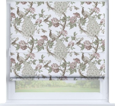 Римская штора «Кортин» на створку «Гордые павлины»