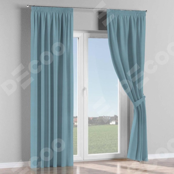 Комплект портьер на тесьме 2 шт, цвет серо-голубой, размеры от 100 см