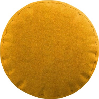 Подушка круглая Cortin вельвет желтый